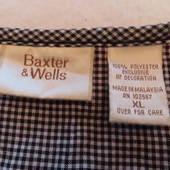 Vintage Christmas Red Fleece Sweater Cardigan Baxter Wells Cat Mistletoe XL - Picture 9 of 12